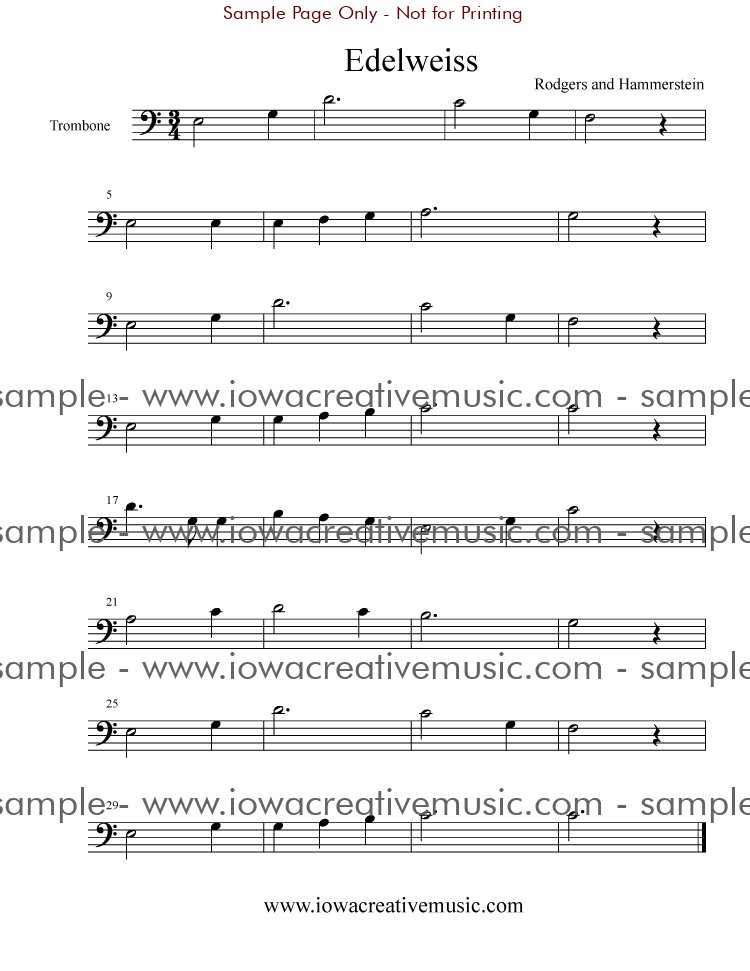 Free Printable Trombone Sheet Music Printable Templates