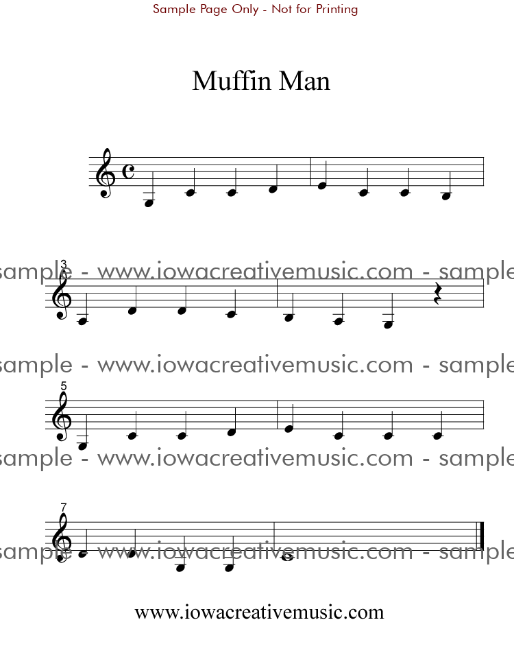 Free Sheet Music Muffin Man