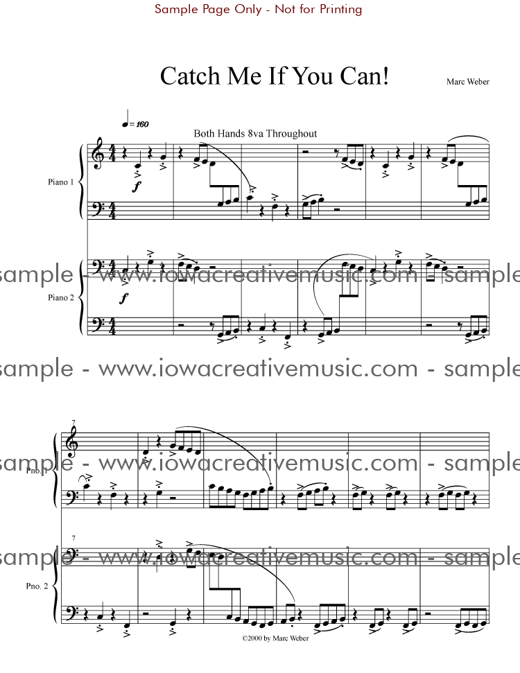 Piano Sheet Music Catch Me If You Can 9694